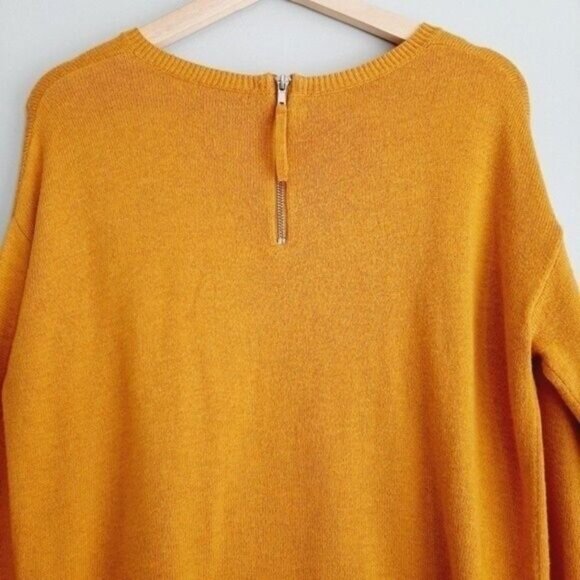 H&M Mustard Yellow Soft Fine Knit Sweater Crewneck Sz S - Picture 7 of 10